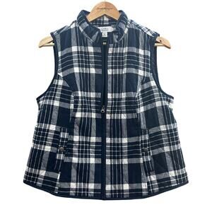 Croft and Barrow Blue and White Quilt Vest Size‎ PM